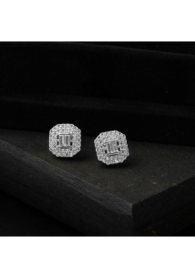 Baget Beyaz Altın Küpe 14 Ayar Kpvrb14k29417