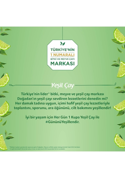 Doğadan Bergamotlu Yeşil Çay Süzen Poşet 50'li