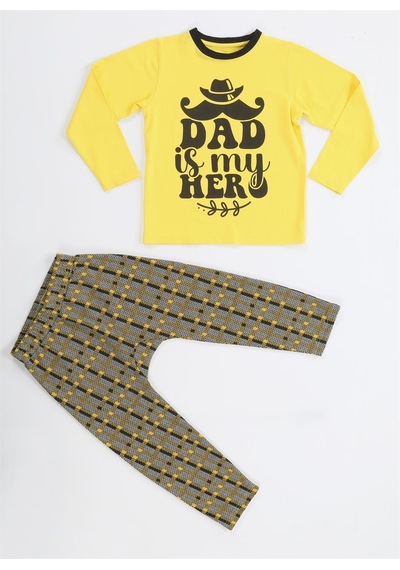 Casabony My Dad Ekose Erkek Çocuk Pantolon + T-shirt Takım-desenli