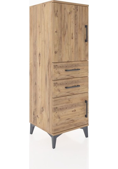 Hyperion Dolap 2 Raflı 2 Çekmeceli 2 Kapaklı 44x44x134 Çam-çam Çam