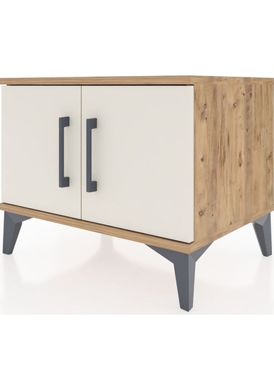 Hyperion Komodin Tek Raflı 2 Kapaklı 60x44x48 Çam-aytaşı Çam