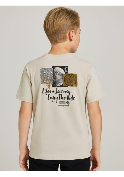 Nk Kids Erkek Çocuk Lifes Yazılı T-shirt-16021 Bej