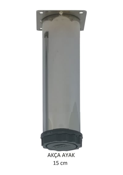 Akça Ayak, Baza, Yatak, Koltuk, Kanepe, Masa, Puf, Sehpa Tv Ünitesi Ayarlanabilir Metal Ayak 15 Cm Krom