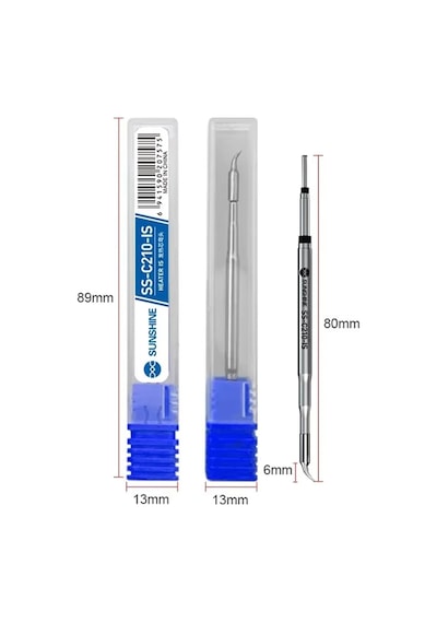 Sunshine Ss-210-ıs İnce Kıvrık İğne Tip Entegre Havya Ucu T210 Profesyonel Hassas Lehimleme Kartuş Ucu