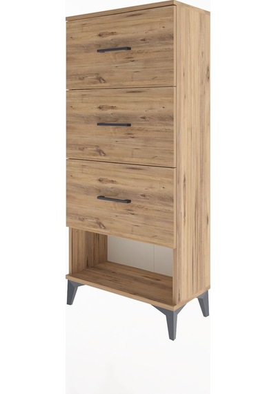Arges Dolap 2 Raflı 2 Çekmeceli 60x30x134 Çam-çam Atlas Çam