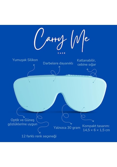 Carry Me Case Katlanabilir Silikon Gözlük Kılıfı Mavi Genel