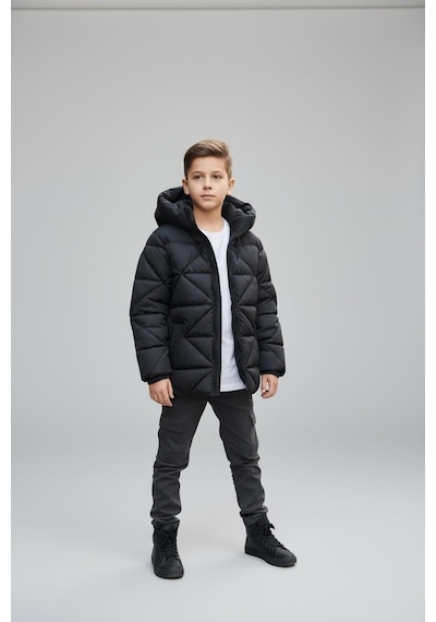 Benitto Kids Erkek Çocuk Şişme Mont 51378 Siyah