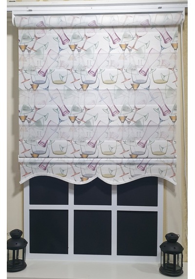 Pliseli Zebra Stor Kadeh Baskılı Etek Dilimli St 027 Beyaz