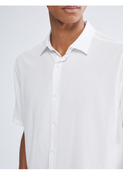 Lcw Vision Beyaz Regular Fit Kısa Kollu Erkek Basic Gömlek