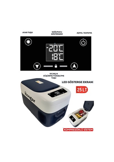Hooger Ph299 Oto Karavan Tekne Tır Buzdolabı - Led Ekran 21-25 Lt 12-24v -20 Derece Hızlı Soğutma