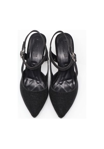 Nesilshoes Nesil Shoes Özma 362 Siyah Simli Topuklu Kadın Ayakkabı