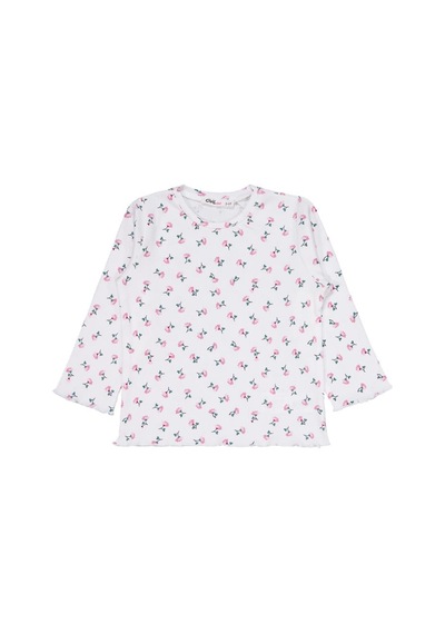 Civil Girls Çiçek Desenli 2-5 Yaş Pijama Takımı - Ekru