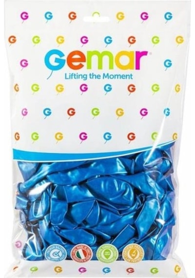 Gemar Metalik Balon 100'Lü Paket Mavi