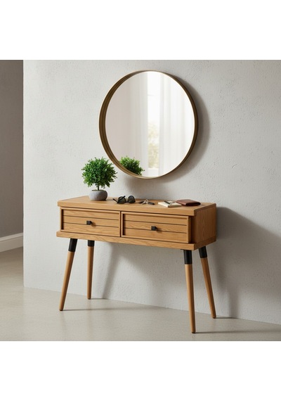 Mobenta Stria Entry: Modern Masif Dresuar 2 Çekmeceli Antre Konsolu - 120x31.5 Tk Ahşap