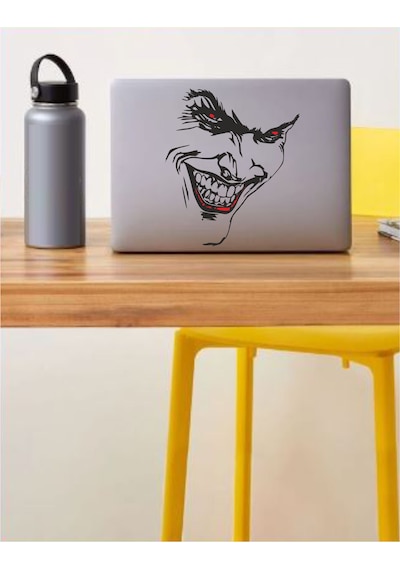 Joker Sticker - Batman Gotham City Sticker - Araba Oto Cam Motosiklet Karavan Sticker - 00057 15x13 Cm