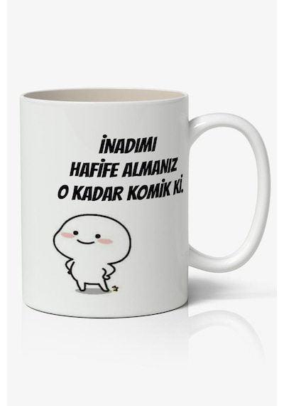 İnadımı Hafife Almanız O Kadar Komik Ki Yazılı Baskılı Kupa Bardak Baskılı Kahve Kupa Bardak Beyaz