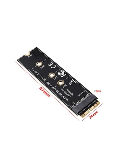 Nvme Ssd 2013 Apple Uyumlu MacBook Ssd Çevirici Nvme Ssd 12+16 Pin Çevirici
