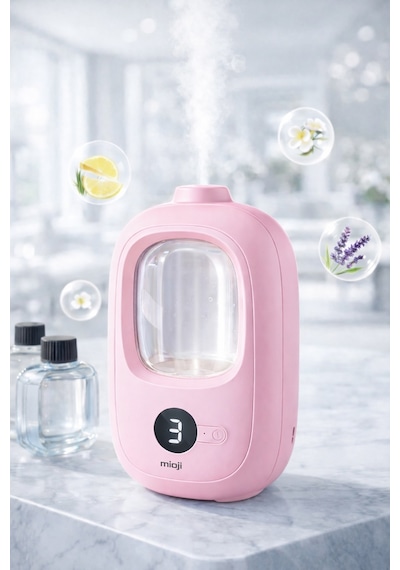 Mioji Smell 2x Yeni Nesil Şarjlı Otomatik Oda Kokusu Makinesi Pembe - Mavi Rüzgar Çanları Mavi Rüzgar Çanları Kokusu