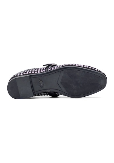 Shoes Taşlı Tokalı Kadın Babet Gümüş