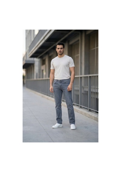 Little Cup Jeans Co Erkek Antrasit Klasik Kesim Pamuklu Esnek Jean Kot Denim Pantolon