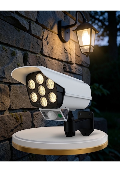Kamera Görünümlü Solar Led Bahçe Lambası Uczzzv070solarlamba-3 Beyaz