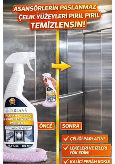 Asansör Temizlik Bakım Seti Kabin Ayna Temizleyici Mikrofiber Bez Genel