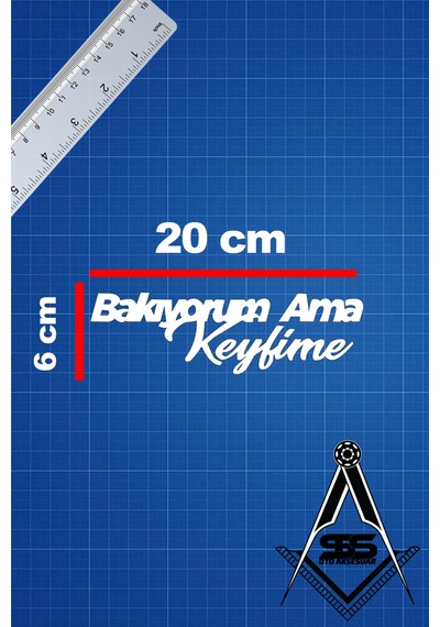 Bakıyorum Ama Keyfime 20x6 Jdm Yazı Araba-motosiklet Cam Etiket Sticker Beyaz Renk Beyaz