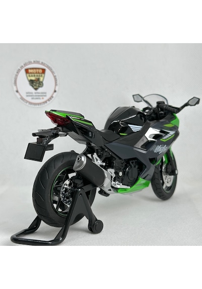 Kawasaki Ninja 400 1:12 Diecast Sesli Işıklı Motosiklet Modeli - Yeşil Siyah