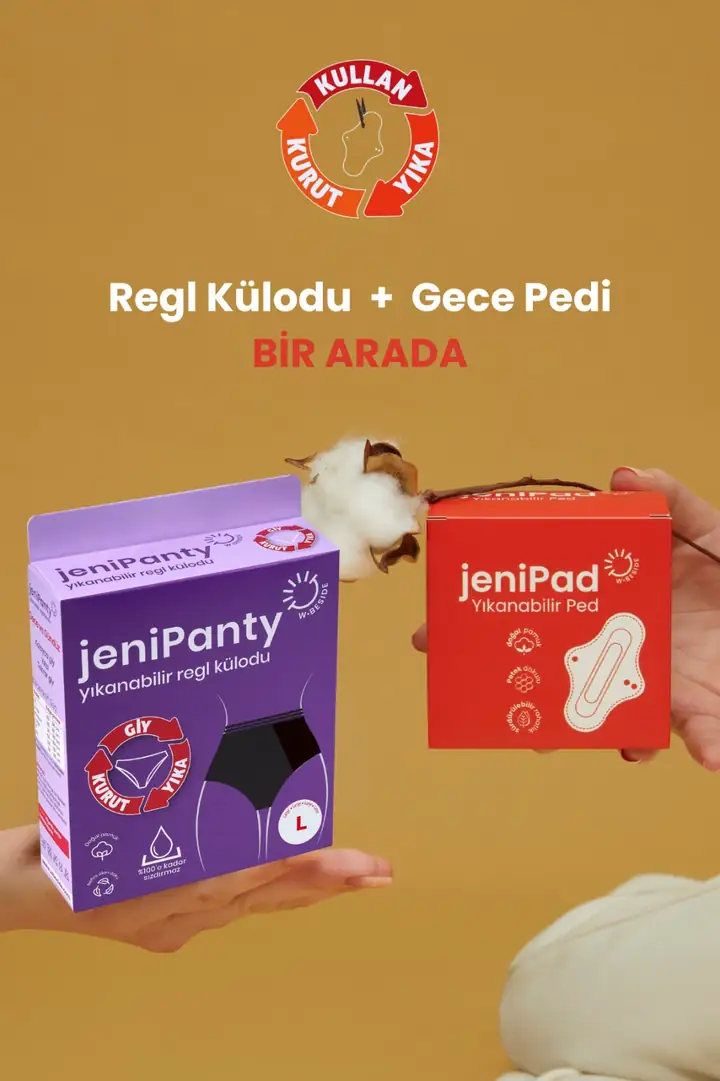 Tüm Gün Koruma Paketi Jenipanty Regl Külodu + Gece Güven Seti
