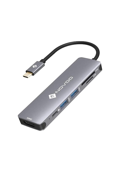 Novoo Type-c To 2 Usb-a 3.0 Pd 100w 4k Hdmı Tf Sd Kart Okuyucu Dönüştürücü Hub