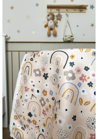 Fluffy Bebek Battaniyesi 70x100 Cm Gökkuşağı Desen Çok Renkli