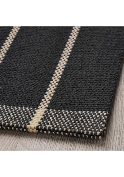 Ikea Rıdstıg Halı 80 X 180 Cm Beyaz - Siyah Gri Beyaz - Siyah - Gri