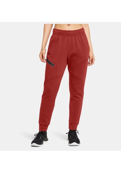 Under Armour - Kadın Unstoppable Fleece Eşofman Altı 1379846-840 Earthen Orange Black Çok Renkli