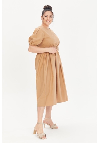 Myline Kemerli Poplin Elbise (503181776)