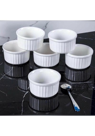 Cooker 6lı Seramik Sufle Kabı Pembe-krem-yeşil -9x5.5 Cm