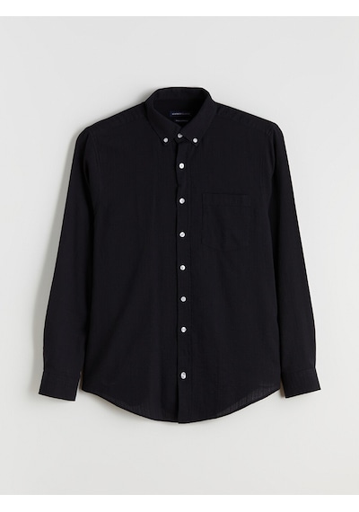 Lcwaıkıkı Classic Lacivert Regular Fit Uzun Kollu Erkek Dokulu Gömlek