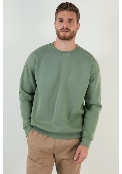 Buratti Regular Fit Bisiklet Yaka Pamuklu Içi Tüylü Yumuşak Şardonlu Erkek Sweat 5905255 Elma
