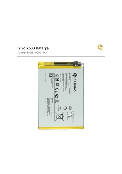 Vivo Y53s Uyumlu Güçlendirilmiş Batarya B-q8 5000 Mah Pil Telefon Bataryası Cep Telefonu Pili