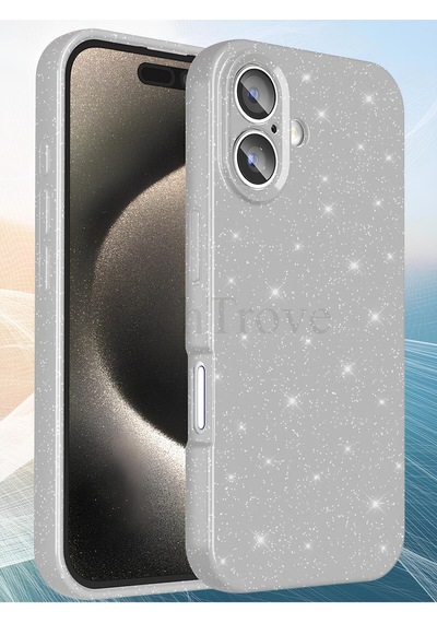 Apple İphone 16 Kılıf Kamera Korumalı Parlak Simli Lüks Kapak - Gümüş