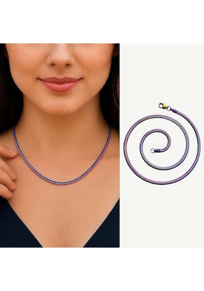 Ice Blue Renk Çelik Kadın Press Snake Zincir (508689234) Çok Renkli