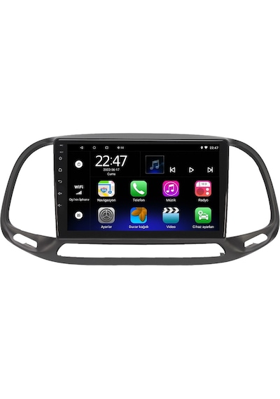 Cadence Fiat Doblo D4 6gb Ram 128gb Rom 8 Çekirdek Android Carplay Navigasyon Multimedya Ön Ve Geri Görüş Kameralı 9"