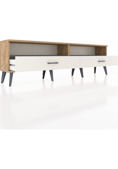 Arges Tv Ünitesi 2 Raflı 2 Çekmeceli 176x30x51 Çam-antrasit/aytaşı Antrasıt/aytası Arges Tv Ünitesi 2 Raflı 2 Çekmeceli 176x30x51 Çam-antrasit/aytaşı Antrasıt/aytası