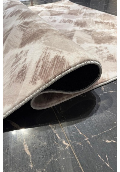 Villadia Home Textile Kaymaz Taban Modern Desen Halı Yolluk Leke Tutmaz Kolay Temizlenir Koridor Salon Yatak Mutfak Odası Vd4043kahve Kahve
