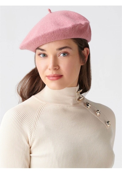 Külah Kadın Ressam Beresi Pembe Fransız Şapka - Standart Pembe