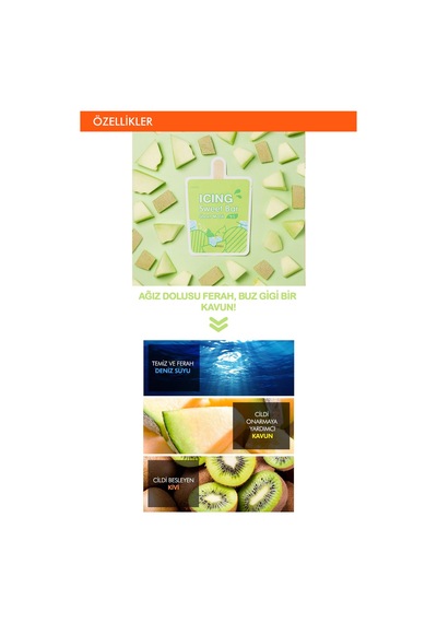 Missha A'PIEU Icing Sweet Bar Sheet Mask Kavun Özlü Canlandırıcı Maske - Melon