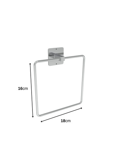 Yapışkanlı Krom Havluluk Kare Banyo Pratik Havluluk Krom