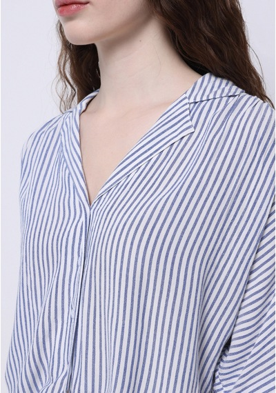 Colin's Colins Regular Fit Shirt Neck Çizgili Kadın Mavi Kısa Kol Gömlek Cl1074646 Q1.v1 Ble Mavi Colin's Colins Regular Fit Shirt Neck Çizgili Kadın Mavi Kısa Kol Gömlek Cl1074646 Q1.v1 Ble Mavi