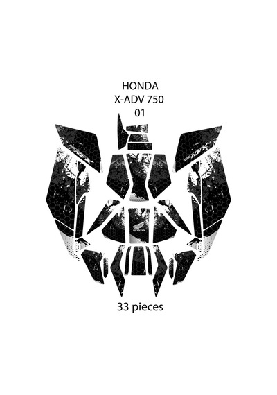 Honda X-adv 2025 İle Uyumlu Renkli 33 Parça Tank Pad Seti Gc53-1 Çok Renkli