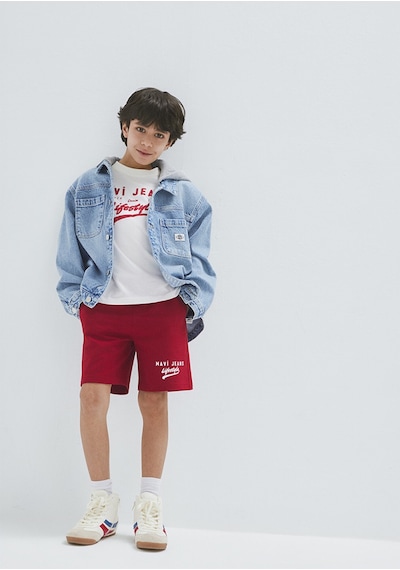 Mavi - Mavi Jeans Baskılı Kırmızı Şort 6410019-89125