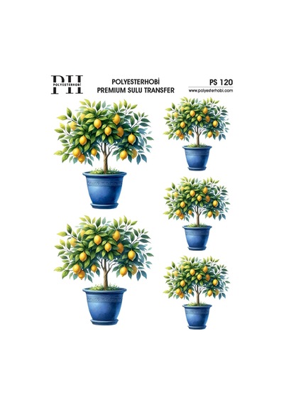 Polyesterhobi Premium Sulu Transfer 25x35 Cm Limon Ağacı Desenli Ps 120